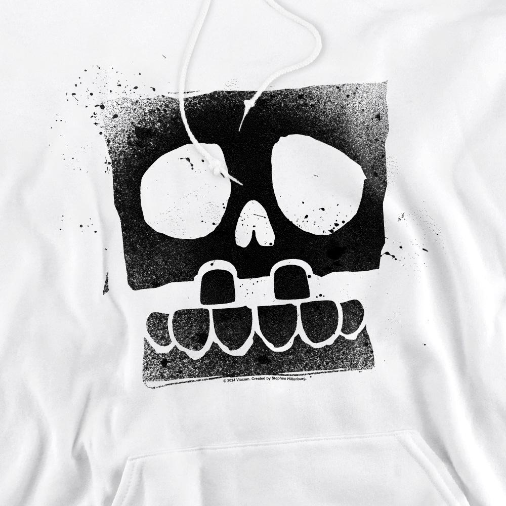 White - Pack Shot - SpongeBob SquarePants Mens Skull Spray Hoodie