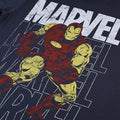 Navy-White-Yellow - Side - Marvel Comics Mens Iron Man Repeat Logo T-Shirt
