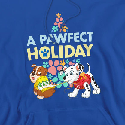 Royal Blue - Pack Shot - Paw Patrol Mens A Pawfect Holiday Rubble & Marshall Christmas Hoodie