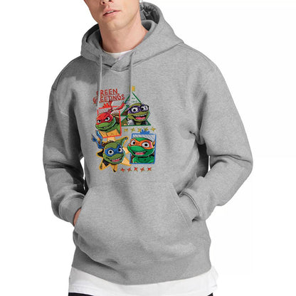 Sport Heather - Lifestyle - Teenage Mutant Ninja Turtles: Mutant Mayhem Mens Green Greetings Christmas Hoodie