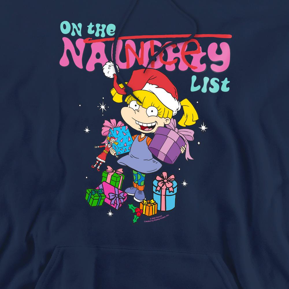 Navy - Pack Shot - Rugrats Mens Naughty Angelica Christmas Hoodie