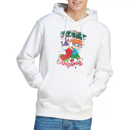 White - Lifestyle - Rugrats Mens Chucky Christmas Stocking Hoodie