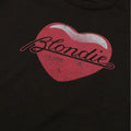 Black - Side - Blondie Womens-Ladies Heart Crew Neck Sweatshirt