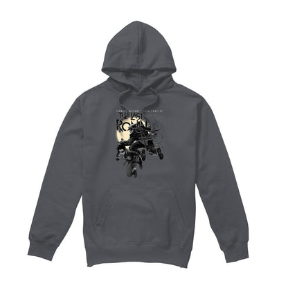 Charcoal - Front - Teenage Mutant Ninja Turtles Mens Casey Jones Leaping Hoodie