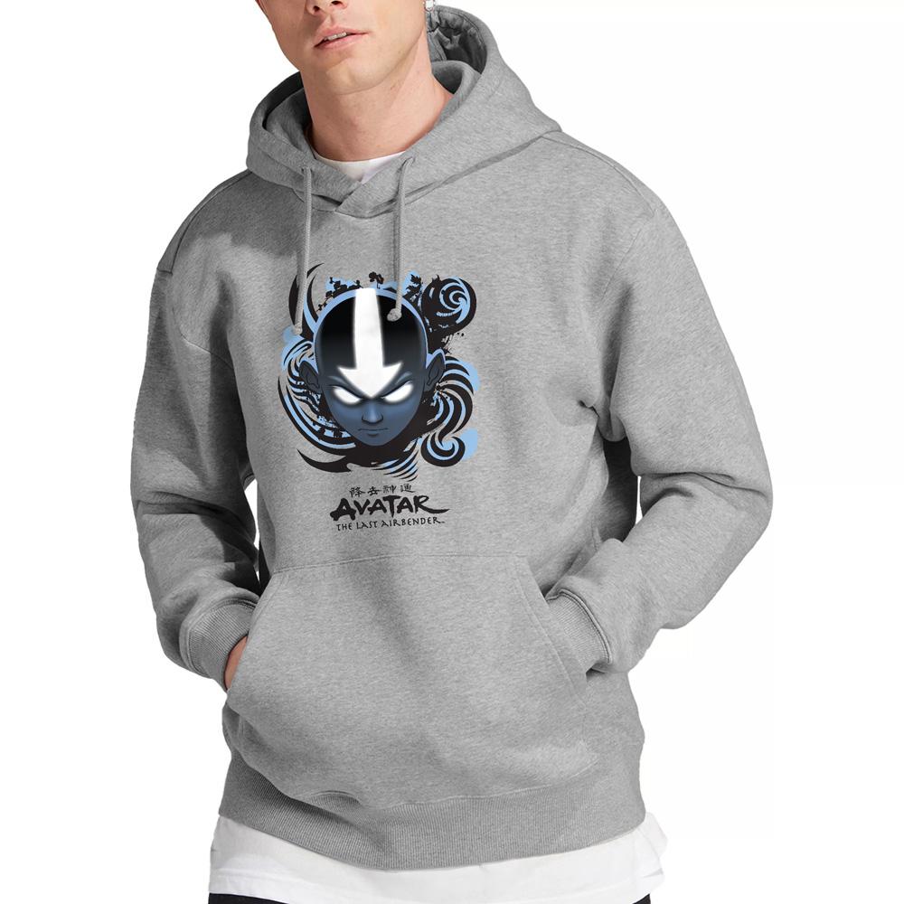 Sport Heather - Lifestyle - Avatar: The Last Airbender Mens Blue and Black Kanji Hoodie