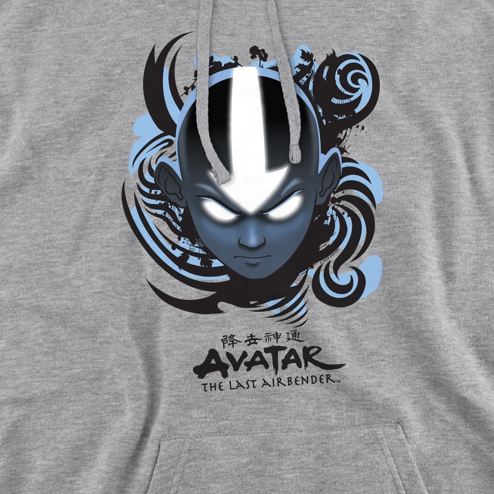 Sport Heather - Side - Avatar: The Last Airbender Mens Blue and Black Kanji Hoodie