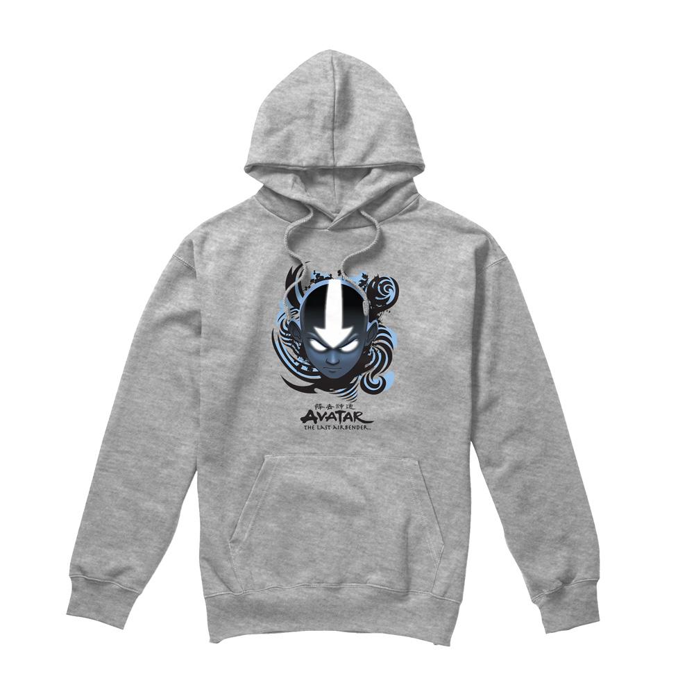Sport Heather - Front - Avatar: The Last Airbender Mens Blue and Black Kanji Hoodie