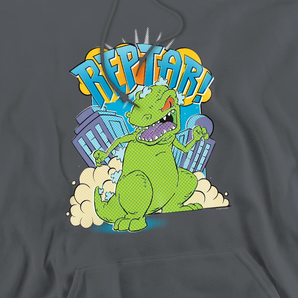Charcoal - Pack Shot - Rugrats Mens Stomp Reptar Hoodie