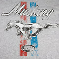 Grey - Side - Ford Mens Mustang Stripe Long-Sleeved T-Shirt