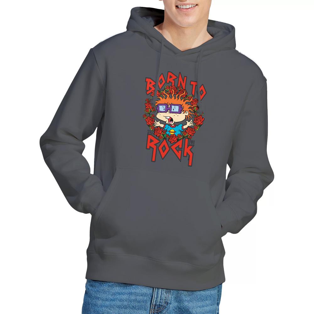 Charcoal - Lifestyle - Rugrats Mens Chucky Was Born To Rock Hoodie