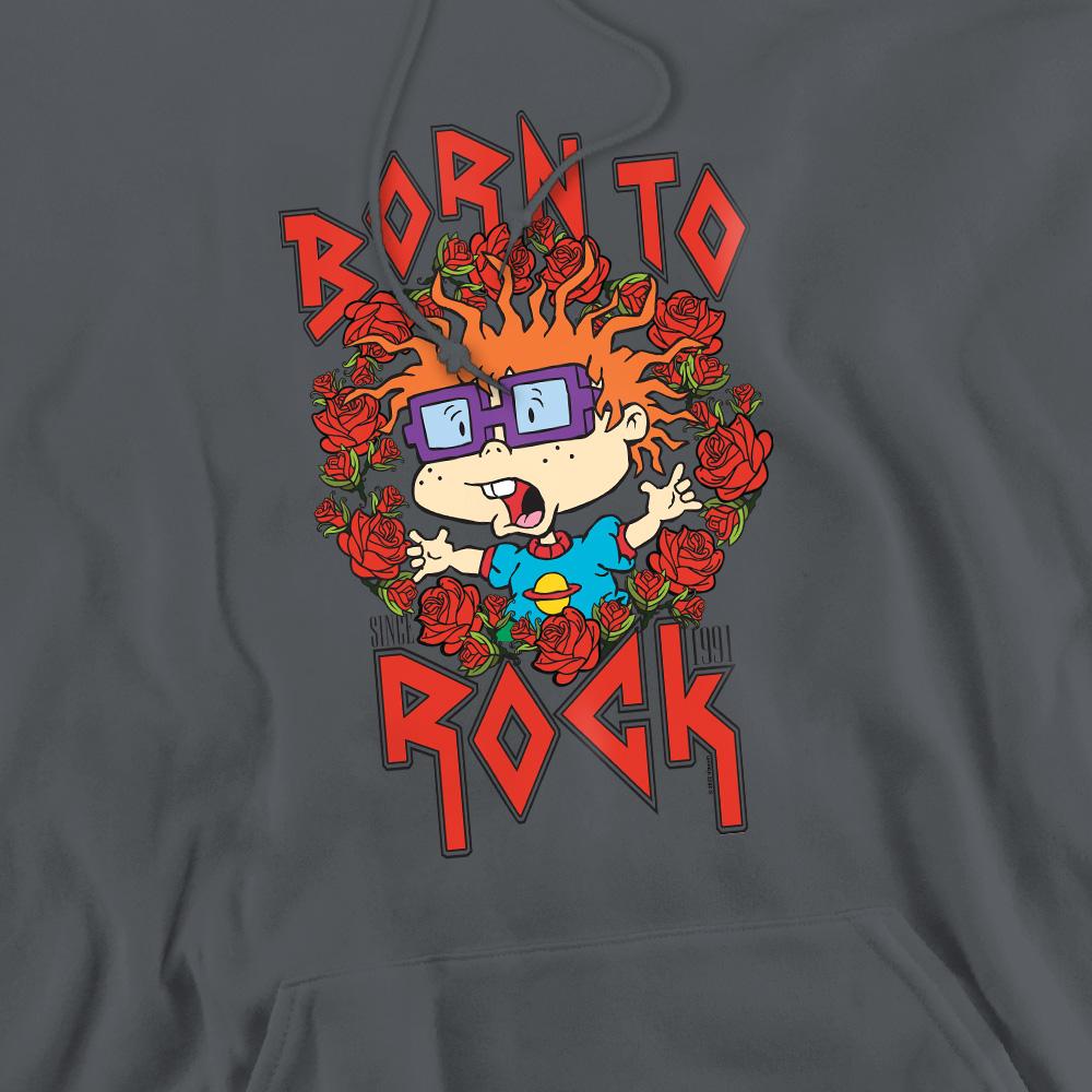 Charcoal - Pack Shot - Rugrats Mens Chucky Was Born To Rock Hoodie