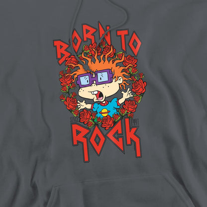 Charcoal - Pack Shot - Rugrats Mens Chucky Was Born To Rock Hoodie