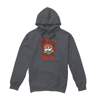 Charcoal - Front - Rugrats Mens Chucky Was Born To Rock Hoodie