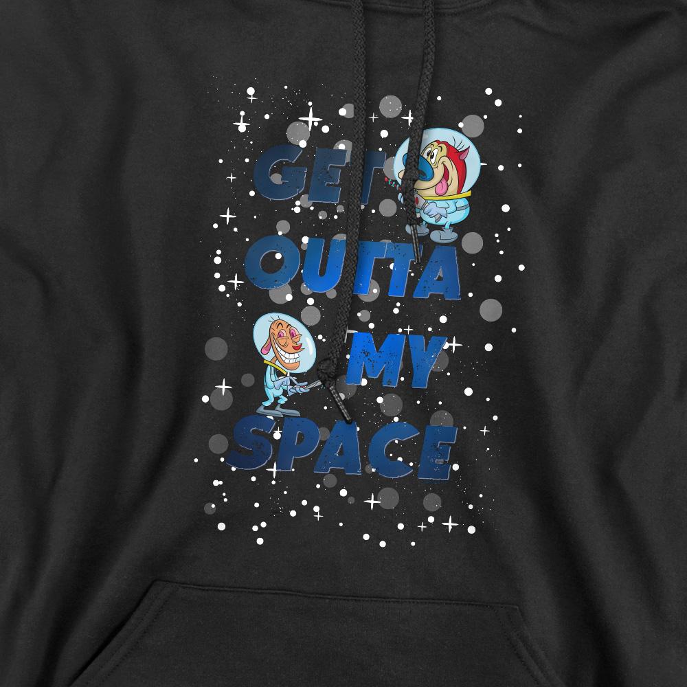 Black - Pack Shot - Ren & Stimpy Mens Get Outta My Space Hoodie