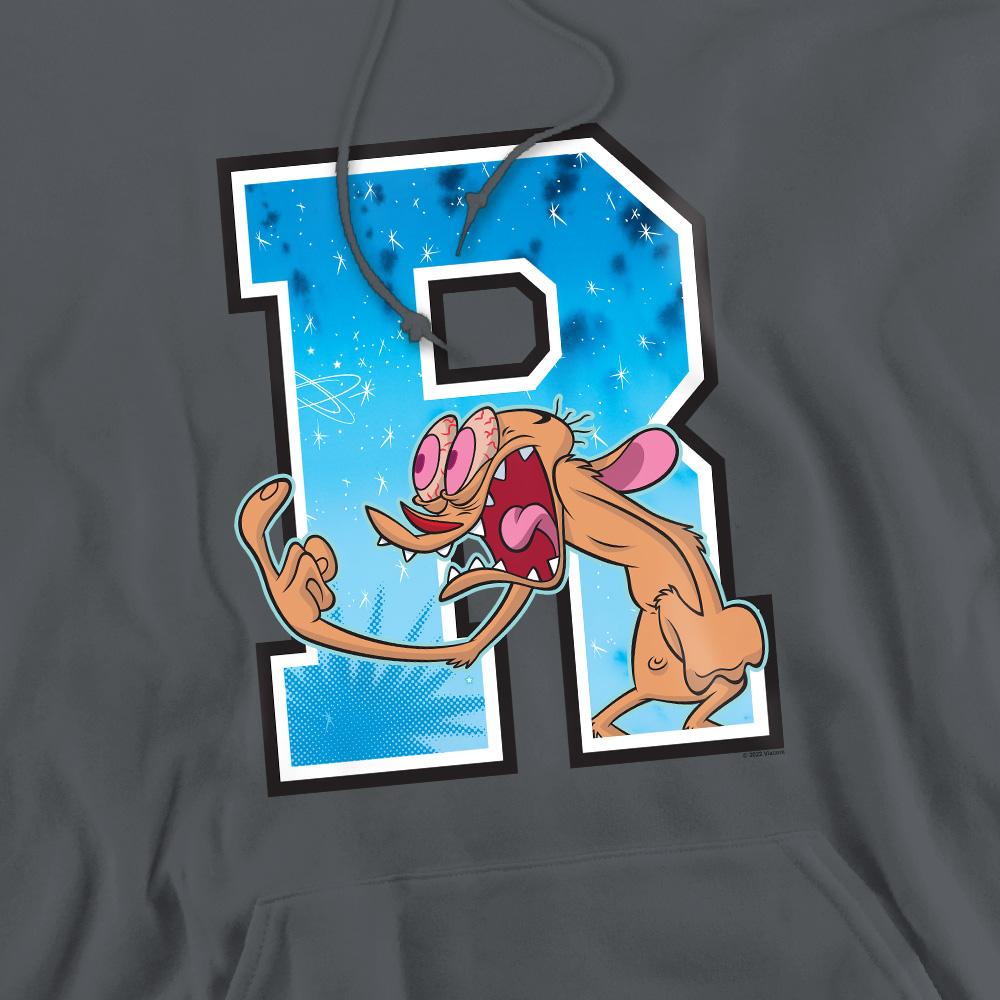Charcoal - Pack Shot - Ren & Stimpy Mens R Is For Ren Hoodie