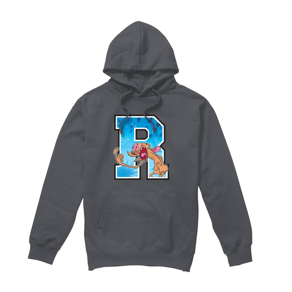 Charcoal - Front - Ren & Stimpy Mens R Is For Ren Hoodie