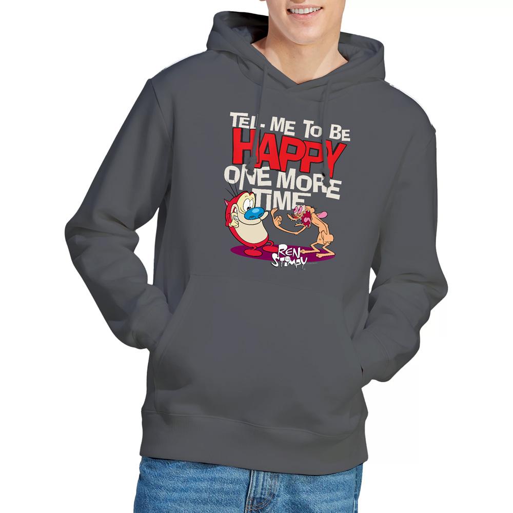 Charcoal - Lifestyle - Ren & Stimpy Mens Tell Me To Be Happy Hoodie