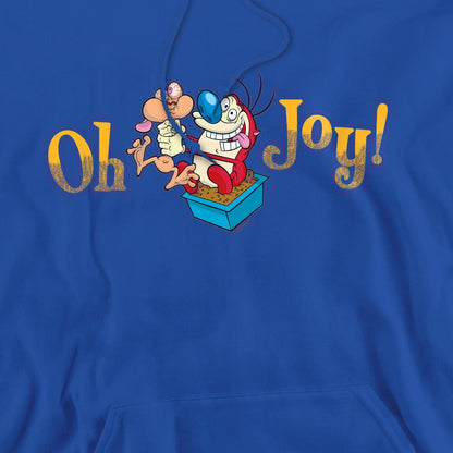 Royal Blue - Pack Shot - Ren & Stimpy Mens Oh Joy Hoodie
