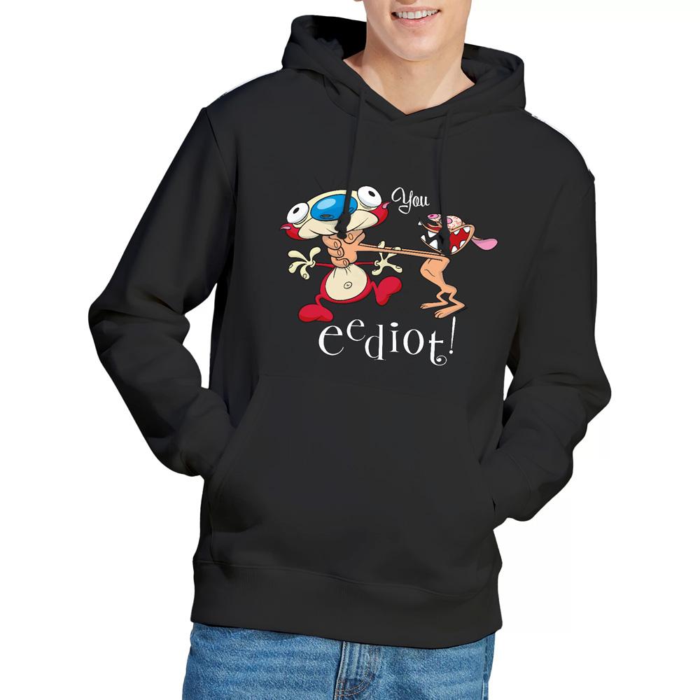 Black - Lifestyle - Ren & Stimpy Mens You Eediot Hoodie