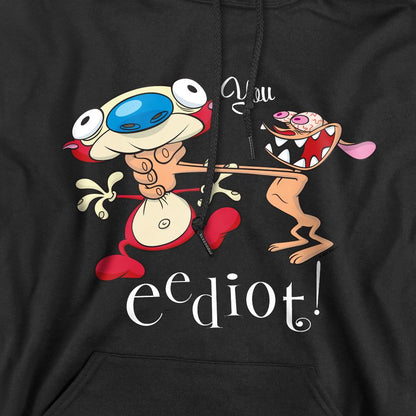 Black - Pack Shot - Ren & Stimpy Mens You Eediot Hoodie