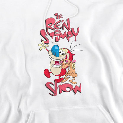 White - Pack Shot - Ren & Stimpy Mens Show Hoodie