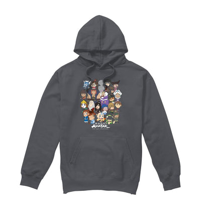 Charcoal - Front - Avatar: The Last Airbender Mens Chibi Group Hoodie