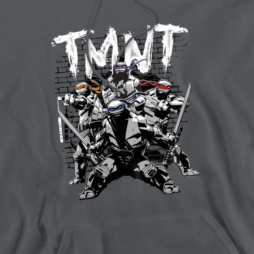 Charcoal - Side - Teenage Mutant Ninja Turtles Mens TMNT Team Hoodie
