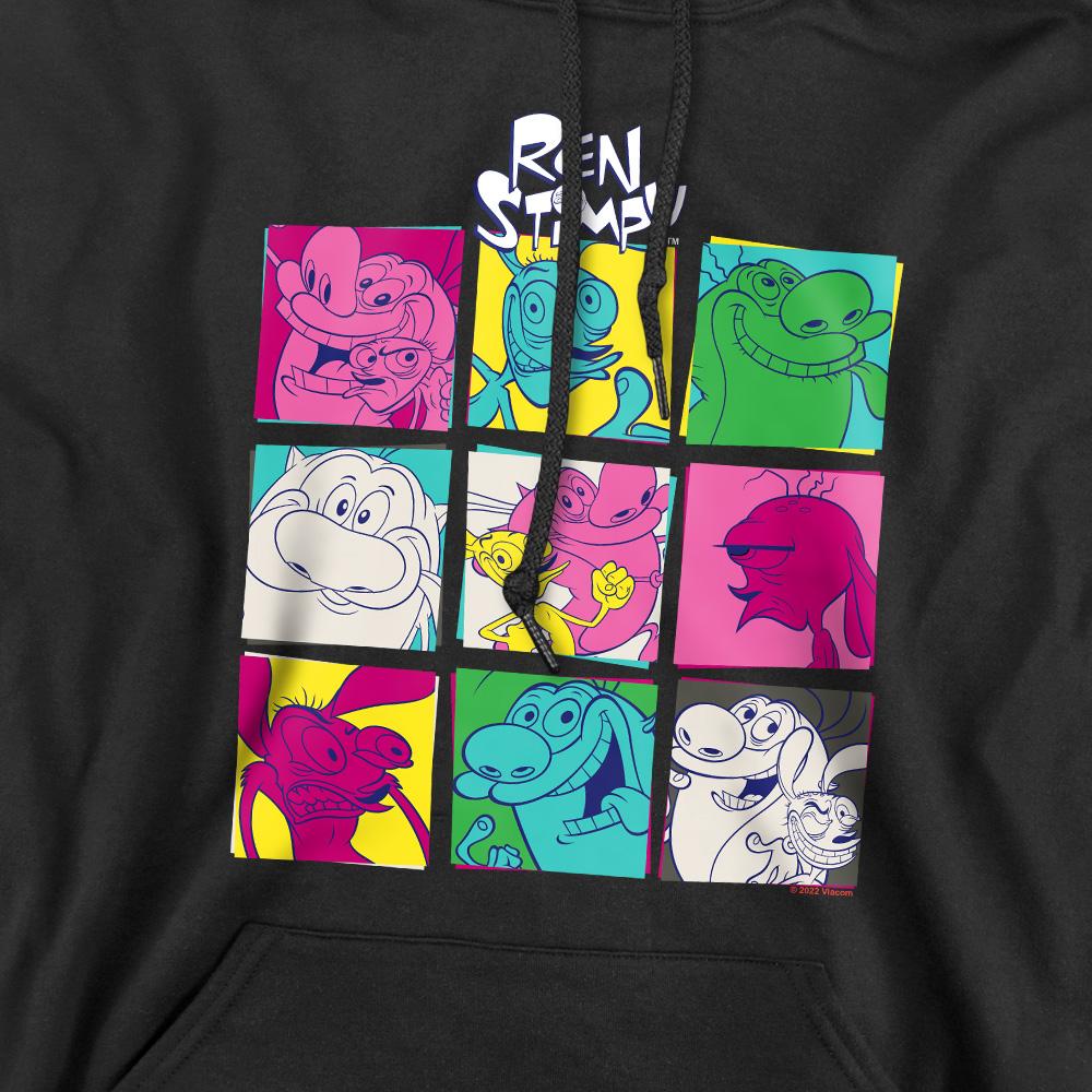 Black - Pack Shot - Ren & Stimpy Mens Warhol 2 Hoodie