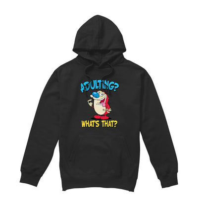 Black - Back - Ren & Stimpy Mens Adulting 2 Hoodie