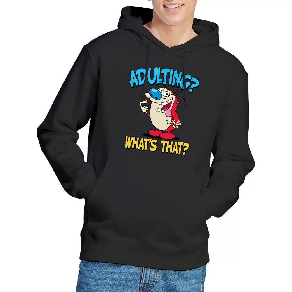 Black - Pack Shot - Ren & Stimpy Mens Adulting 2 Hoodie