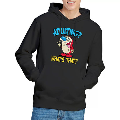 Black - Pack Shot - Ren & Stimpy Mens Adulting 2 Hoodie