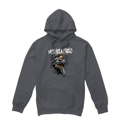 Charcoal - Front - Teenage Mutant Ninja Turtles Mens Michelangelo Hoodie