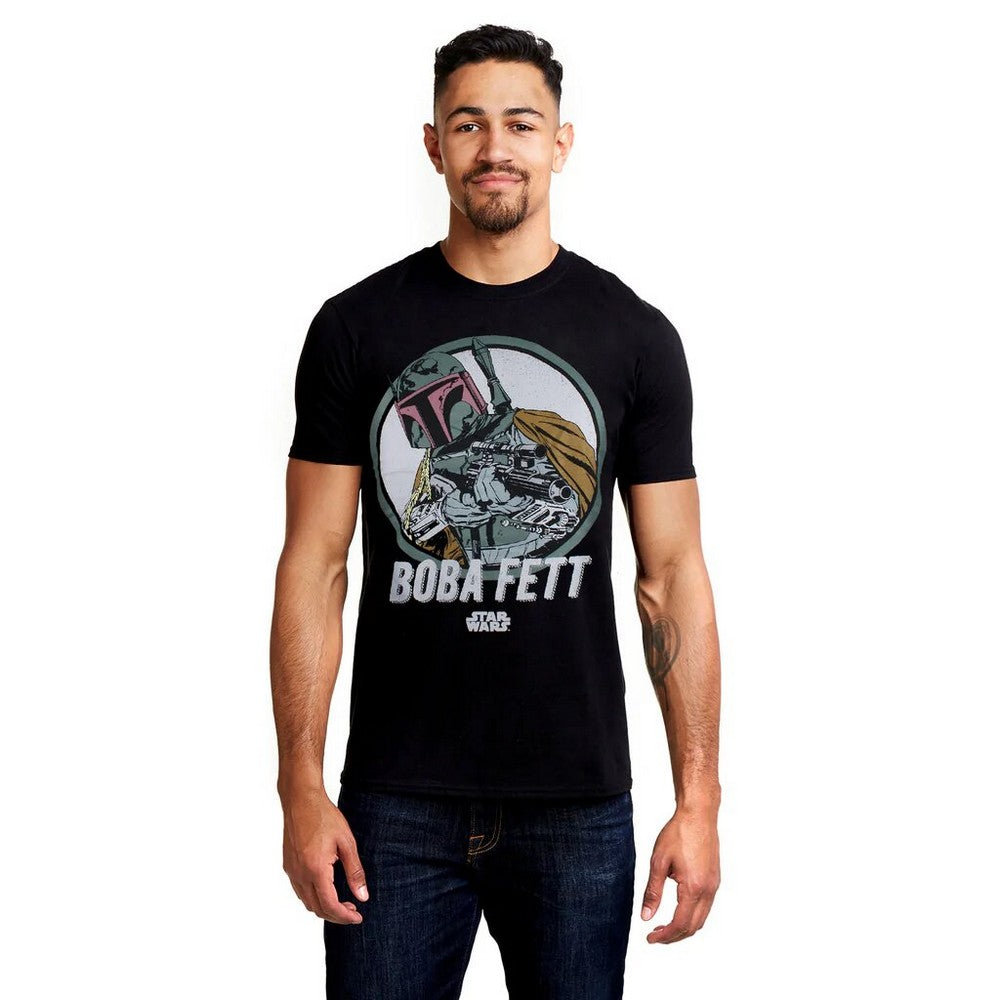 Black - Lifestyle - Star Wars Mens Boba Fett Retro T-Shirt