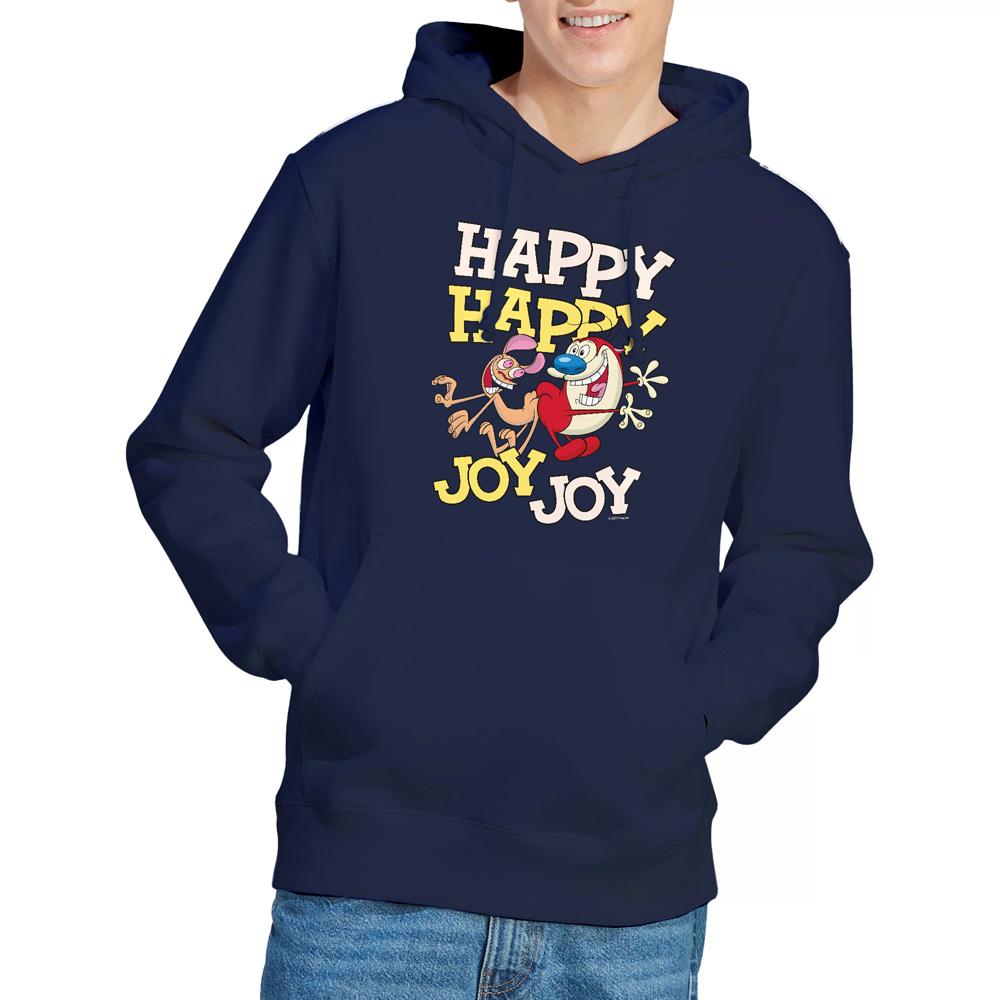 Navy - Lifestyle - Ren & Stimpy Mens Happy Happy Joy Joy Hoodie