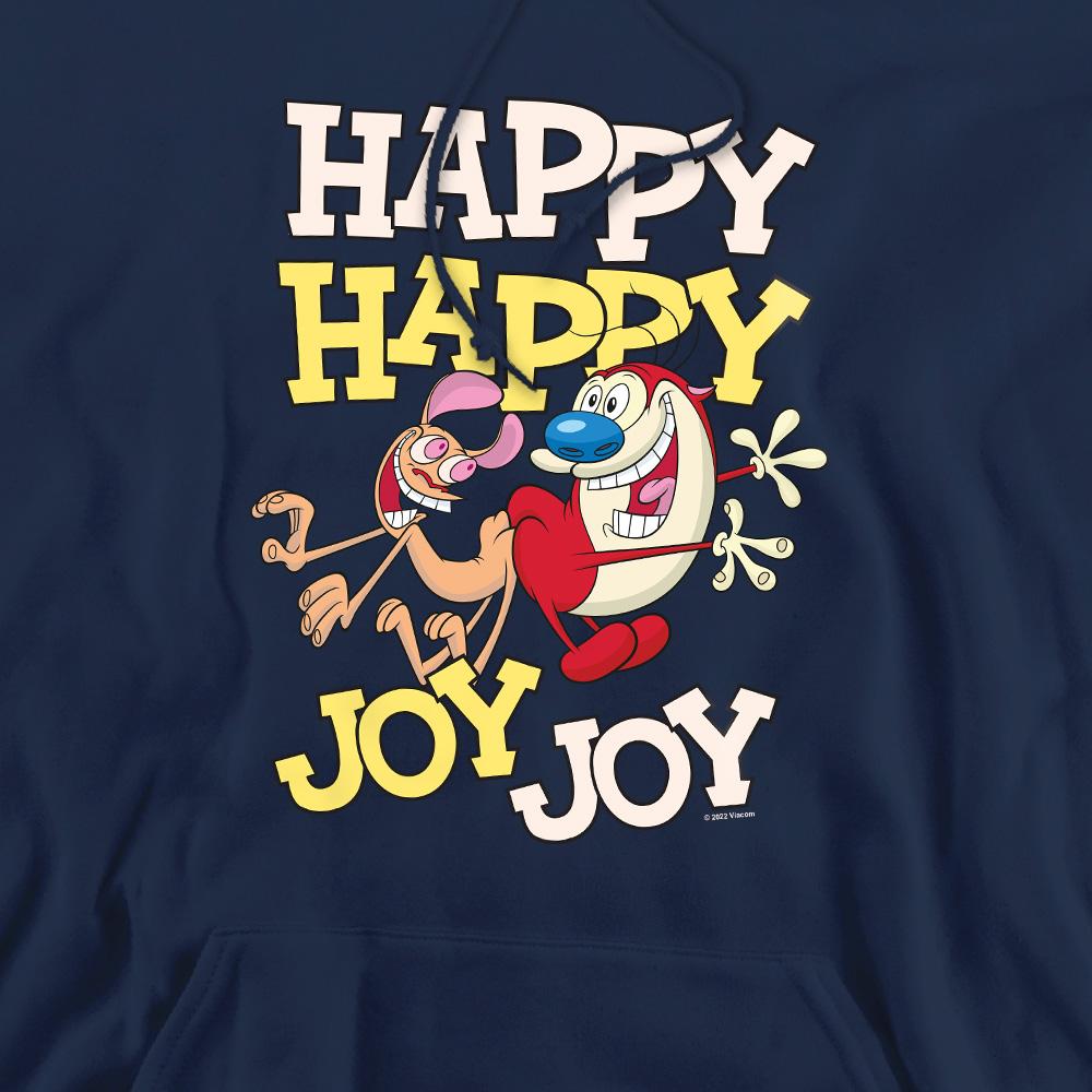 Navy - Pack Shot - Ren & Stimpy Mens Happy Happy Joy Joy Hoodie