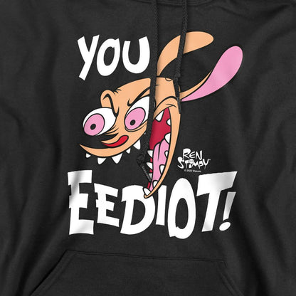Black - Pack Shot - Ren & Stimpy Mens You Eediot! Hoodie