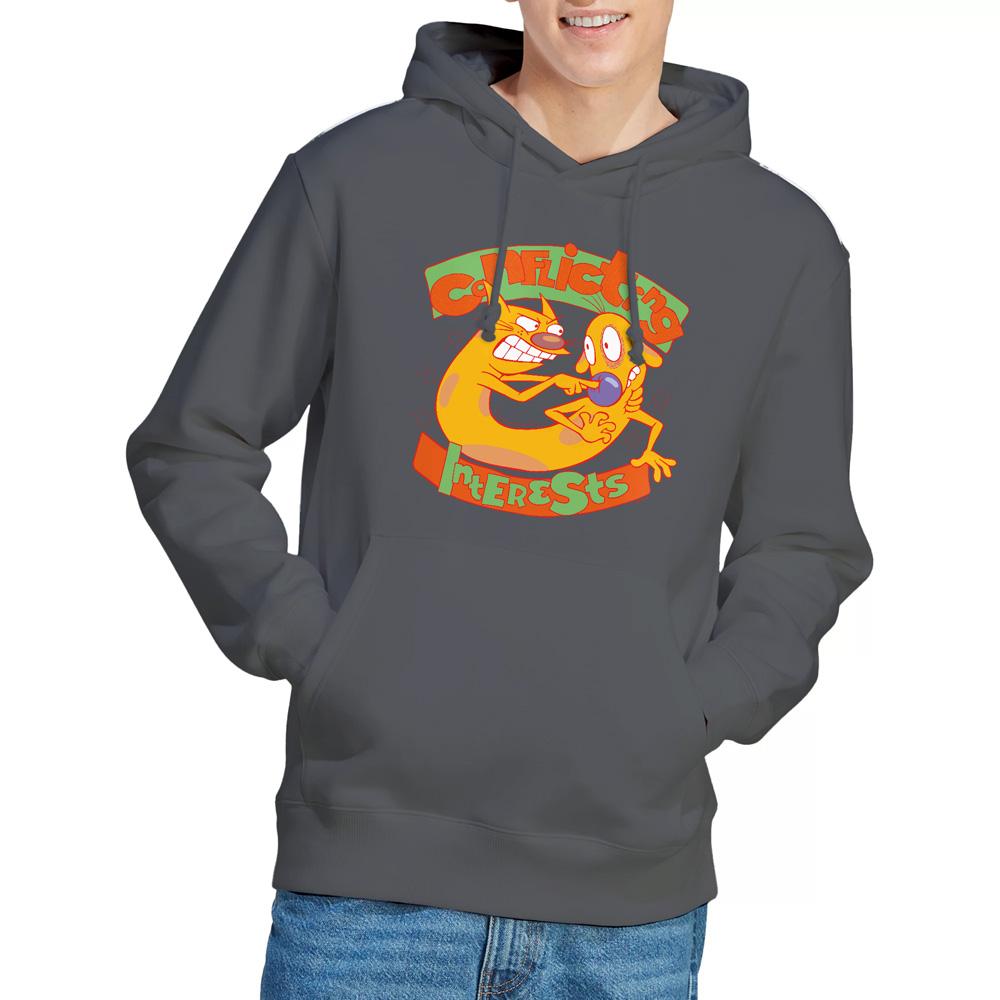 Charcoal - Lifestyle - CatDog Mens Conflicting Interests Hoodie