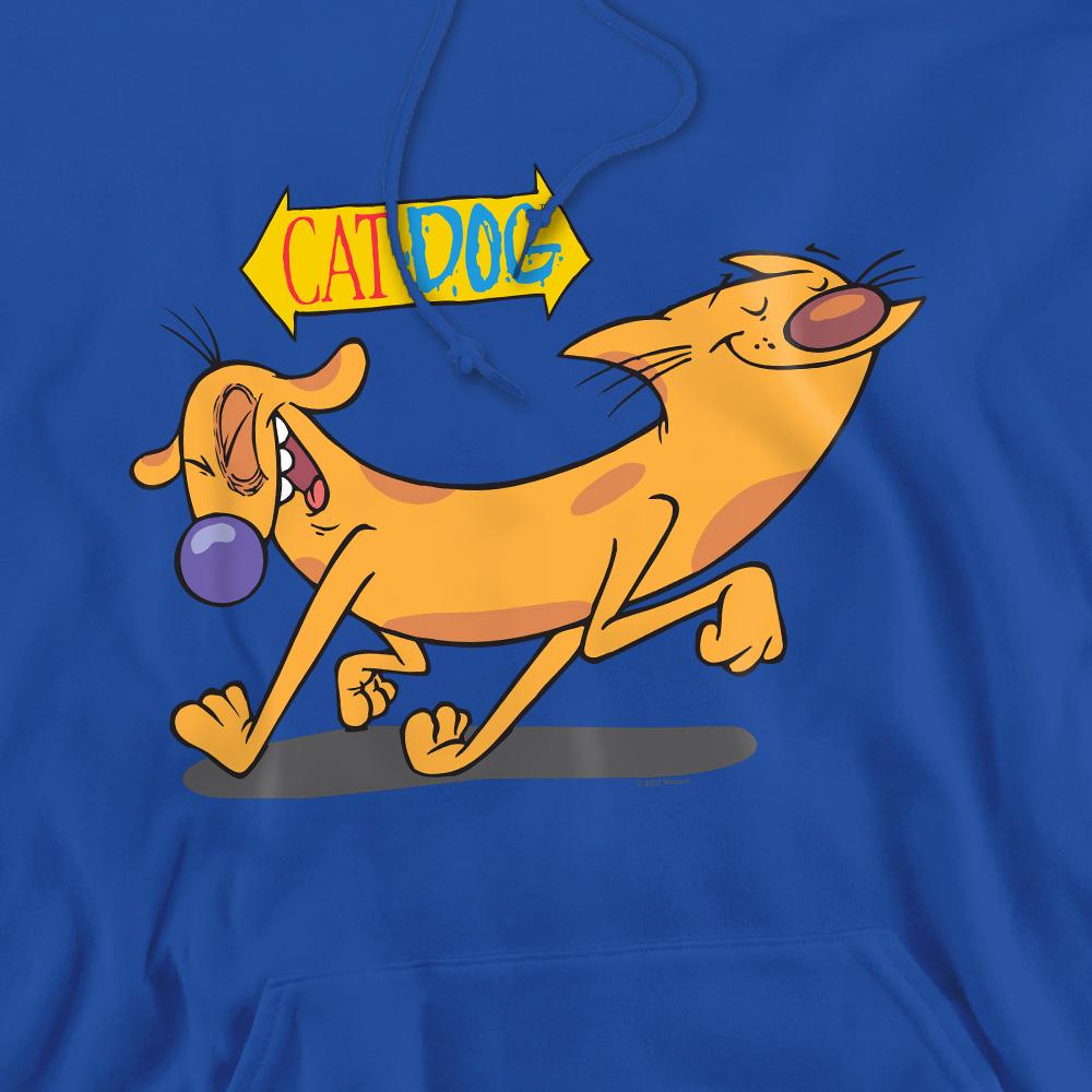 Royal Blue - Pack Shot - CatDog Mens Happy Paws Hoodie