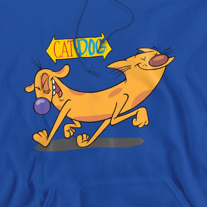 Royal Blue - Pack Shot - CatDog Mens Happy Paws Hoodie