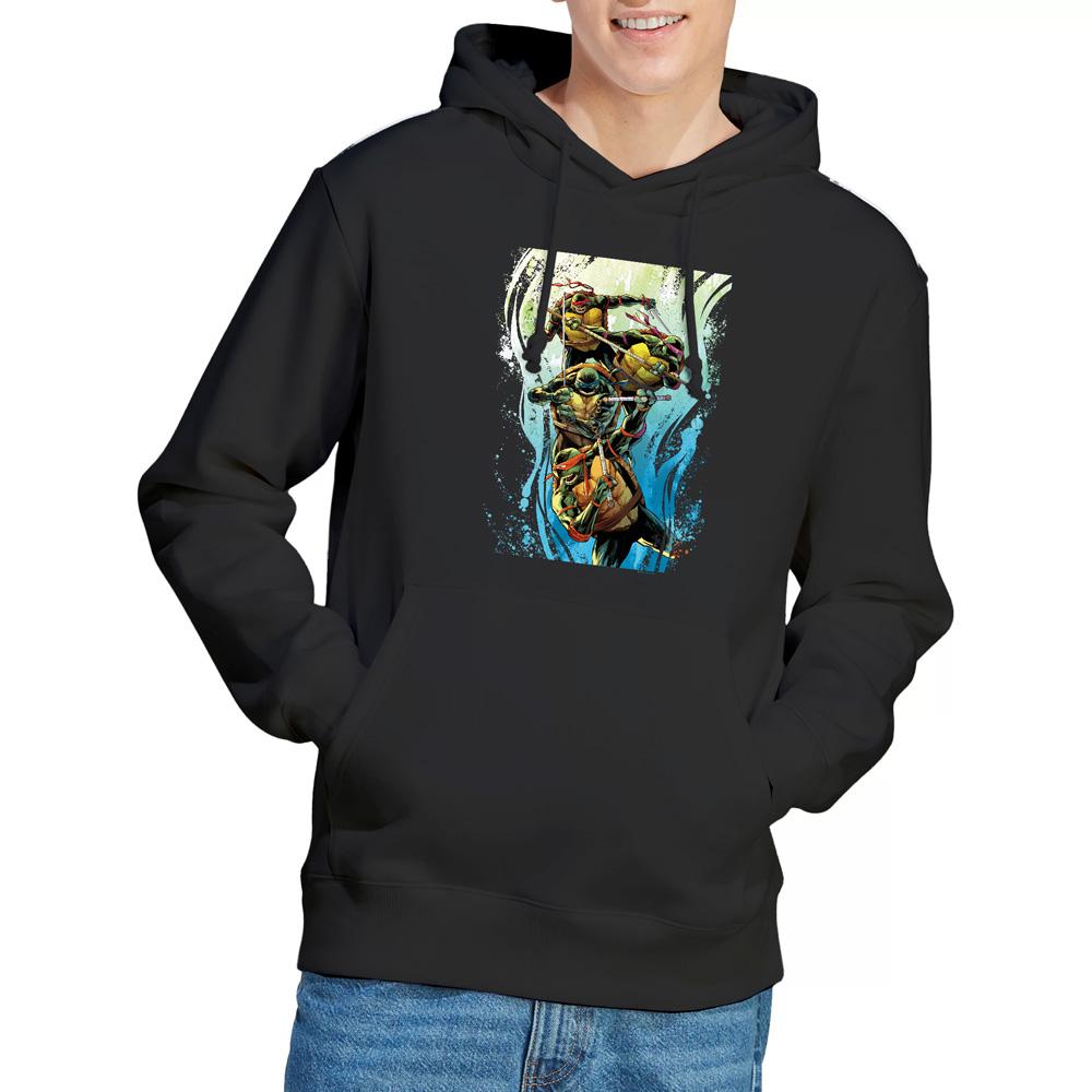 Black - Lifestyle - Teenage Mutant Ninja Turtles Mens Cool Rainbow Warriors Hoodie