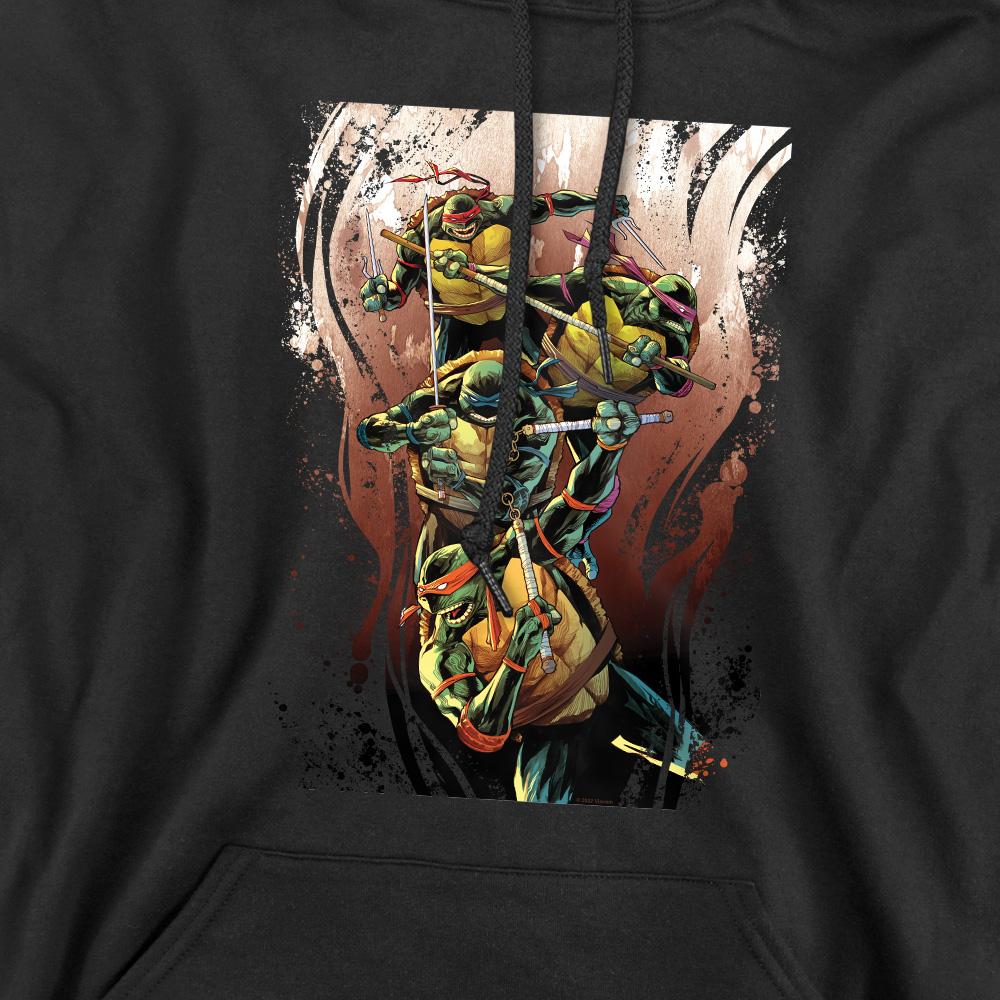 Black - Pack Shot - Teenage Mutant Ninja Turtles Mens Earthy Rainbow Warriors Hoodie