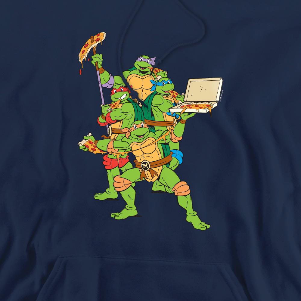 Navy - Pack Shot - Teenage Mutant Ninja Turtles Mens Pizza Party Hoodie