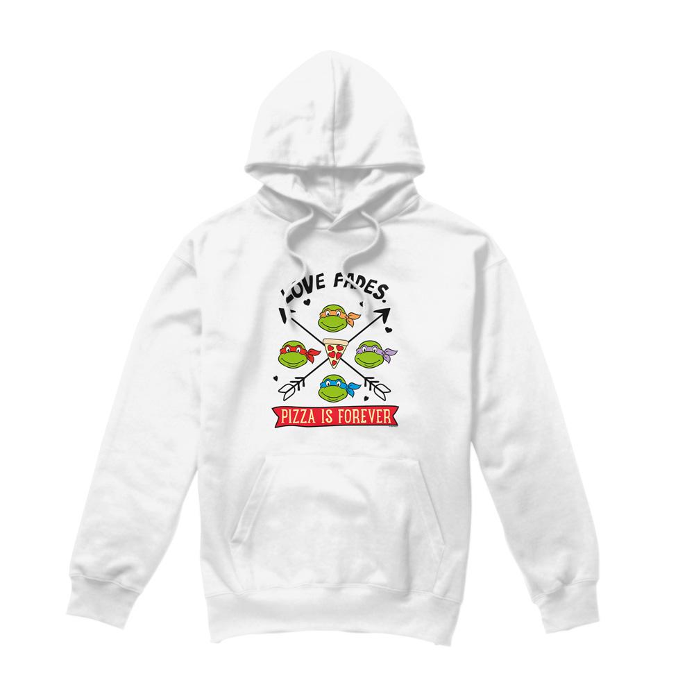 White - Front - Teenage Mutant Ninja Turtles Mens Pizza Is Forever Hoodie