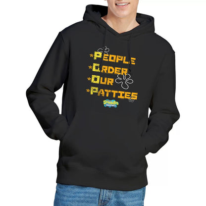 Black - Lifestyle - SpongeBob SquarePants Mens People Order Our Patties Hoodie