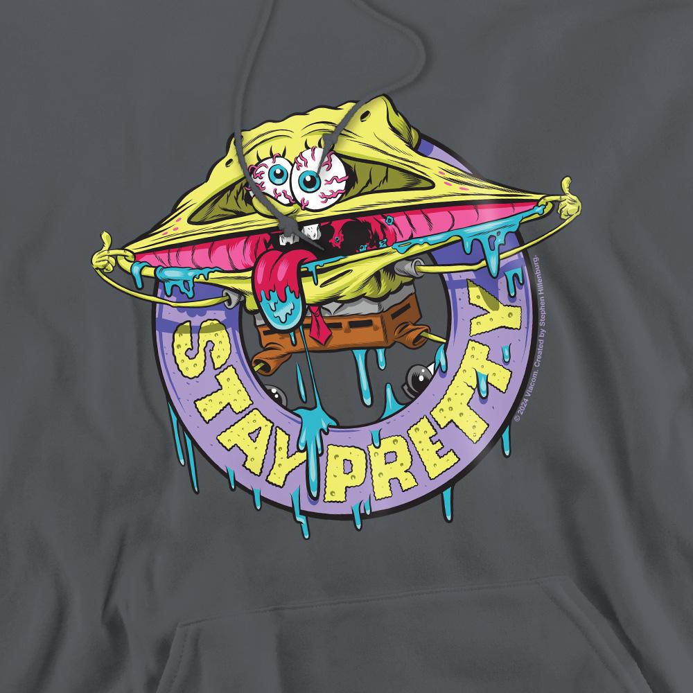 Charcoal - Side - SpongeBob SquarePants Mens Stay Pretty Hoodie