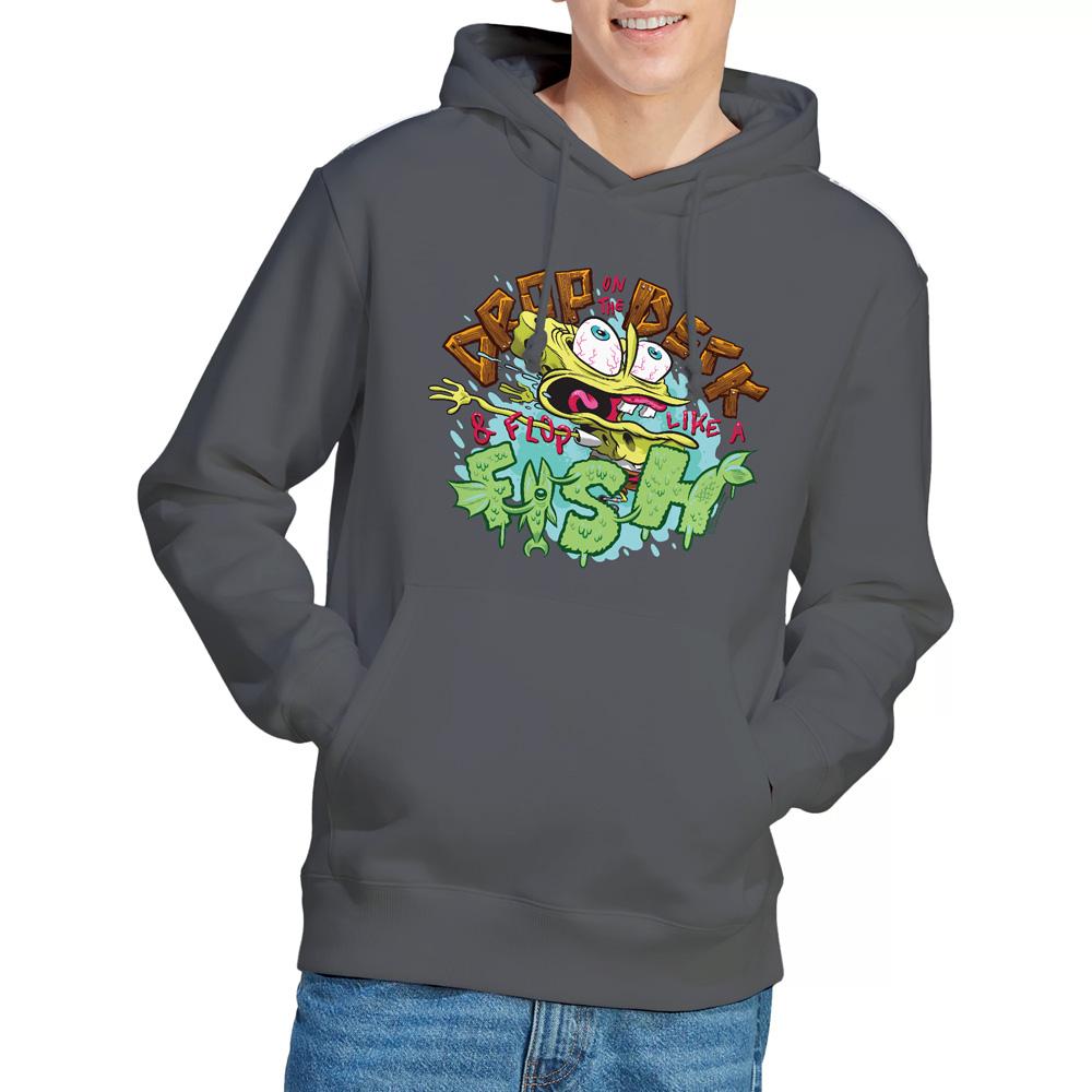 Charcoal - Lifestyle - SpongeBob SquarePants Mens Drop And Flop Hoodie