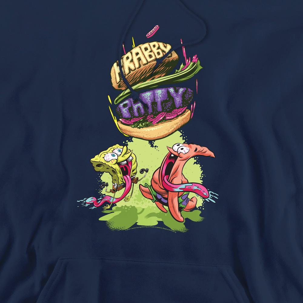 Navy - Pack Shot - SpongeBob SquarePants Mens Krabby Patty From The Sky Hoodie