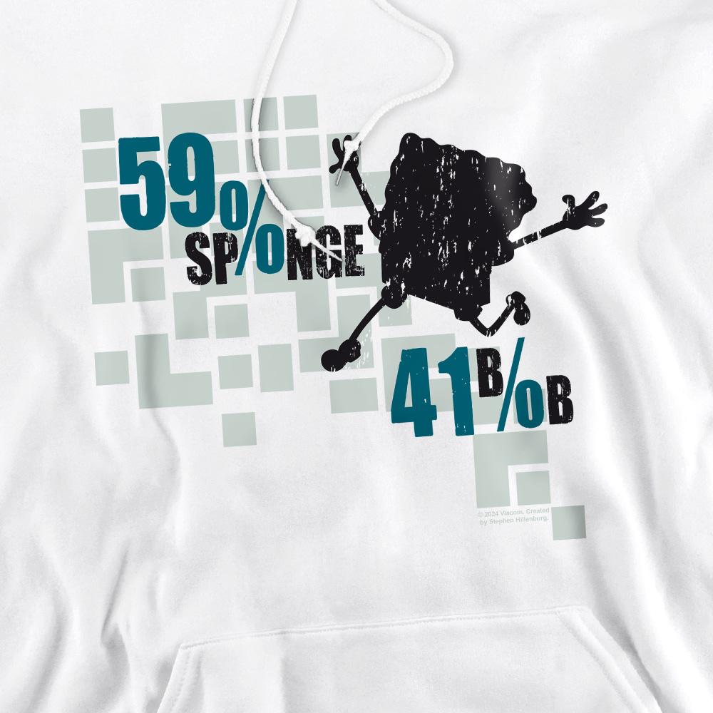 White - Pack Shot - SpongeBob SquarePants Mens 59% Sponge 41% Bob Hoodie