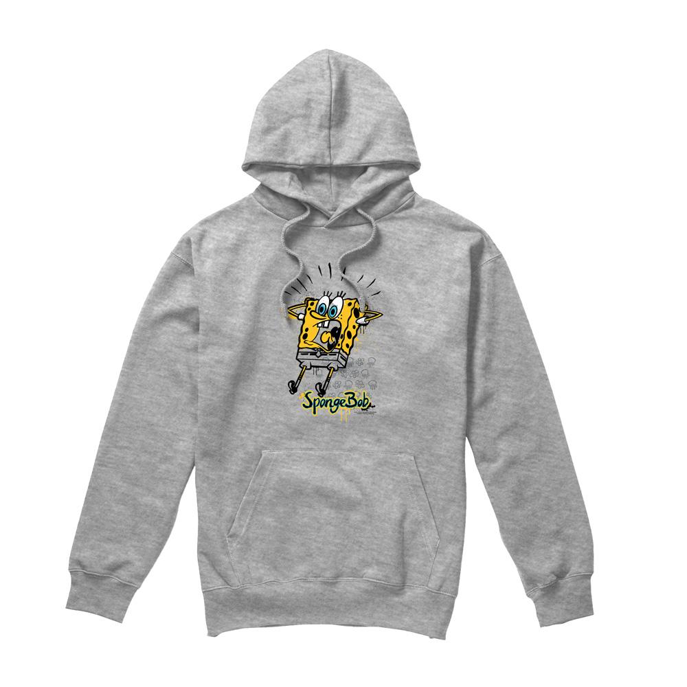 Sport Heather - Front - SpongeBob SquarePants Mens Shocking! Hoodie