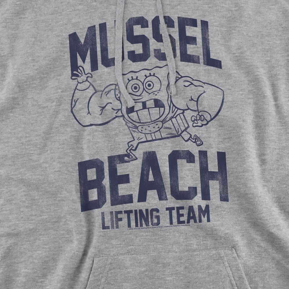 Sport Heather - Pack Shot - SpongeBob SquarePants Mens Mussle Beach Lifting Team Hoodie